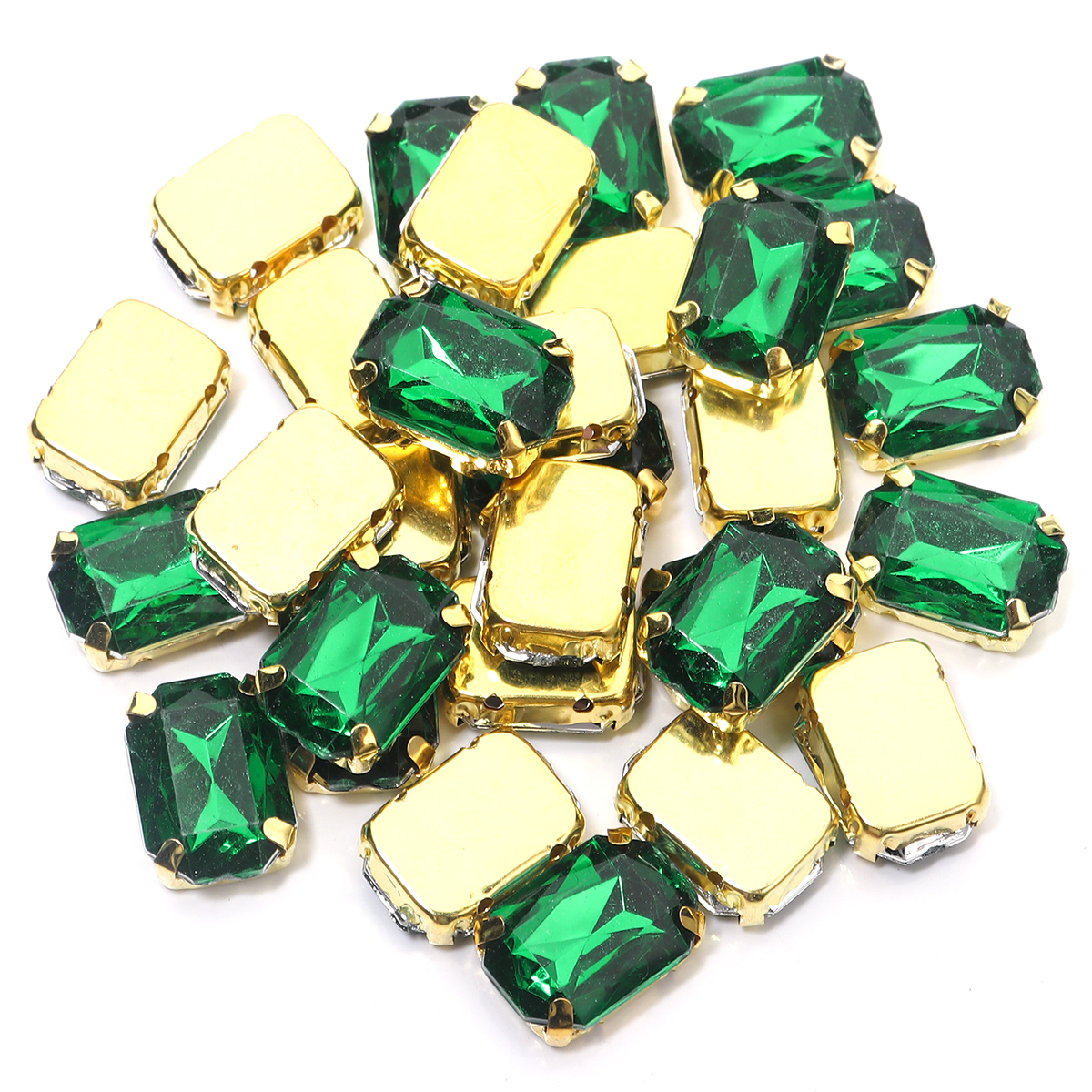 30Pcs Stainless Squar Rhinestone Gold Claw Beads Acrylic Four Hole Claw Beads For Wedding Dress Clothing Crafts Jewelry Findings