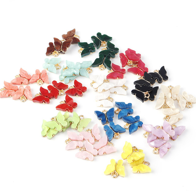 HOTTEST SALE 10pcs/lot High Quality Acrylic Butterfly Charms For Jewelry Making DIY Animal Pendant Handmade Jewelry For Necklace Bracelet