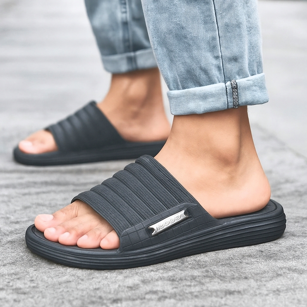 Multicolor Fashion Flip Flops & Slides, Waterproof Rubber House Slippers for Mens