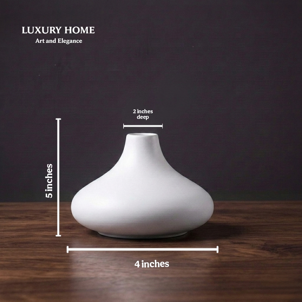 Modern Black Ceramic Flower Vase Centerpieces Office Desktop & Interior Decoration