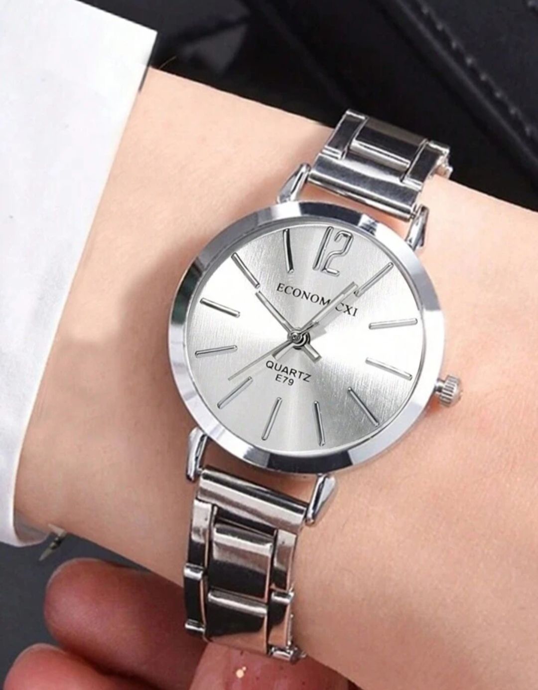 Watch - Fashion Square Watch Women Silver Watches Stainless Steel Band Quartz Wristwatches Ladies with bracelet set | Round watch | Rectangular Watch