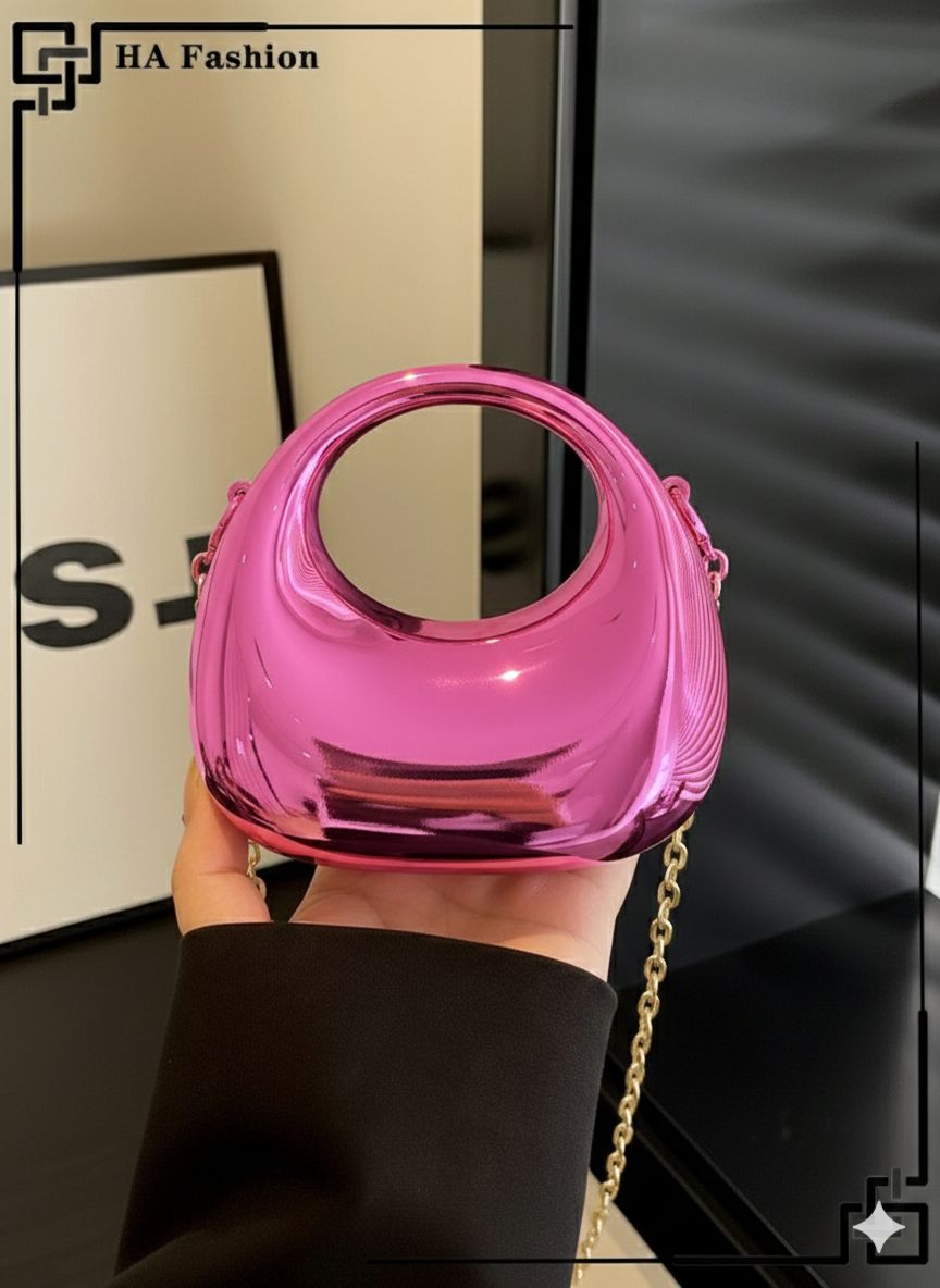 New Acrylic Moon Shaped Base Box Mini Clutch for Girls | Luxury Bow Heart Shape Evening Handbag | Eid Festival, Party, Wedding & Formal Fashion Bag