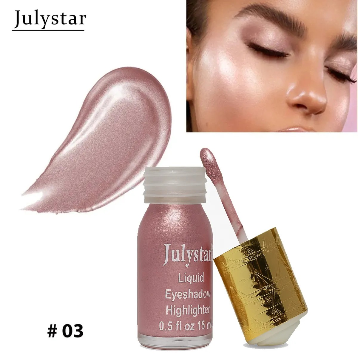 Julystar Liquid Eyeshadow Highlighter – 4 Shades | Long Lasting Shimmer Makeup for Eyes & Face