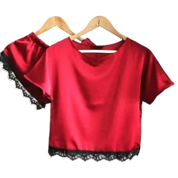Lace Style Short With Shirt Silk Night Wear Fashion Shashka
