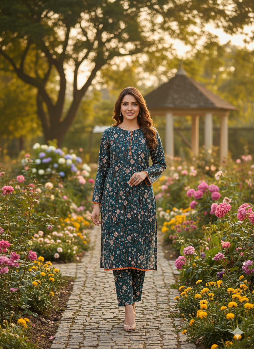 Dress for girls  - Girls Dress  -  Dresses for women  - Clothes for Girls  -  Night Dress for Girls - Stitched Dresses for Women - Lawn Cotton -  Kurti trouser