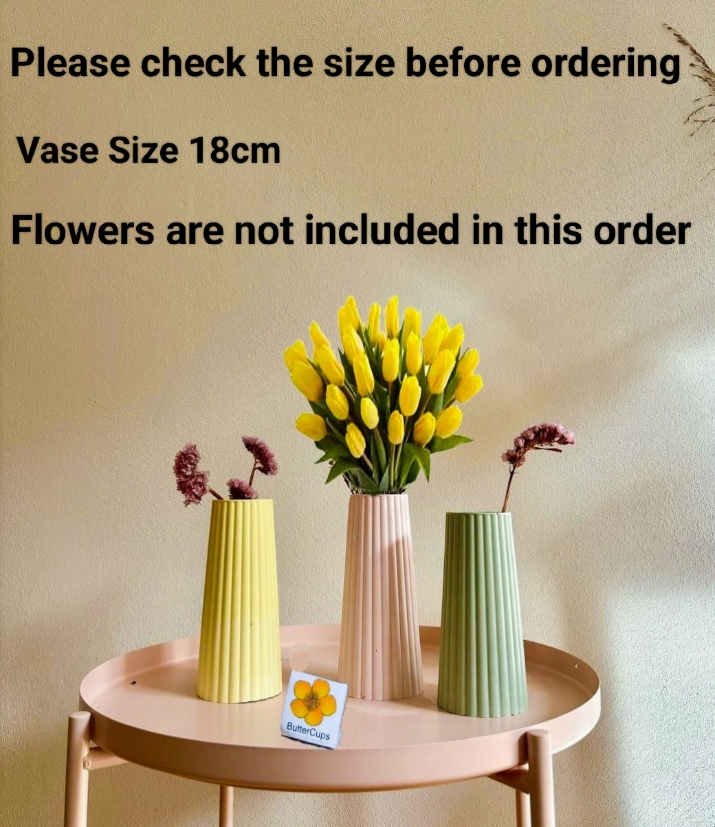 Beautiful Pack of 1 Aesthetic ceramic Vase 18cm | Baby colors | customize your own