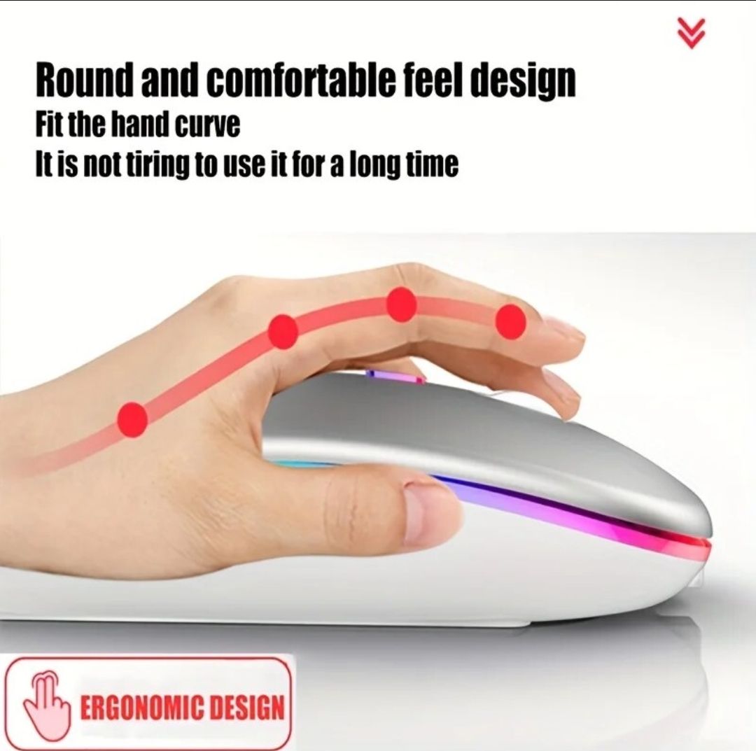 Wireless Mouse Gaming Mouse Backlight USB Compatible RGB Rechargeable Mice Silent Backlit Ergonomic Gaming Mouse for Laptop PC |