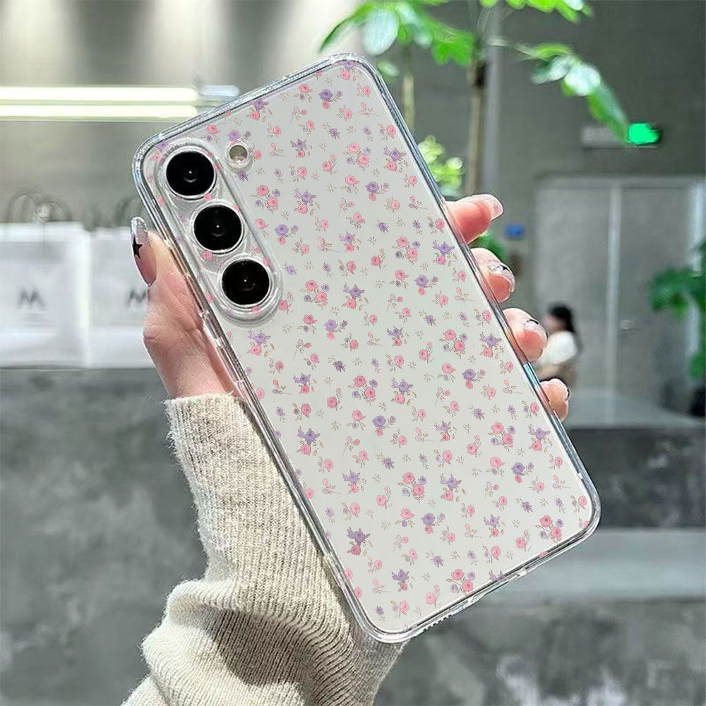 Flower Picture Soft TPU Case For   S26 S25 S24 S23 S22 S21 S20 Note20 Ultra 9 8 10 S8 S9 S10 Plus Lite Clear Cover