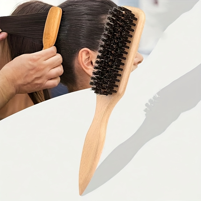 Bristle Slick Back Hair Brush - Soft/Medium Smoothing Hairbrush to Style, Polish, & Lay Hair Down Flat to Create a Sleek Frizz F