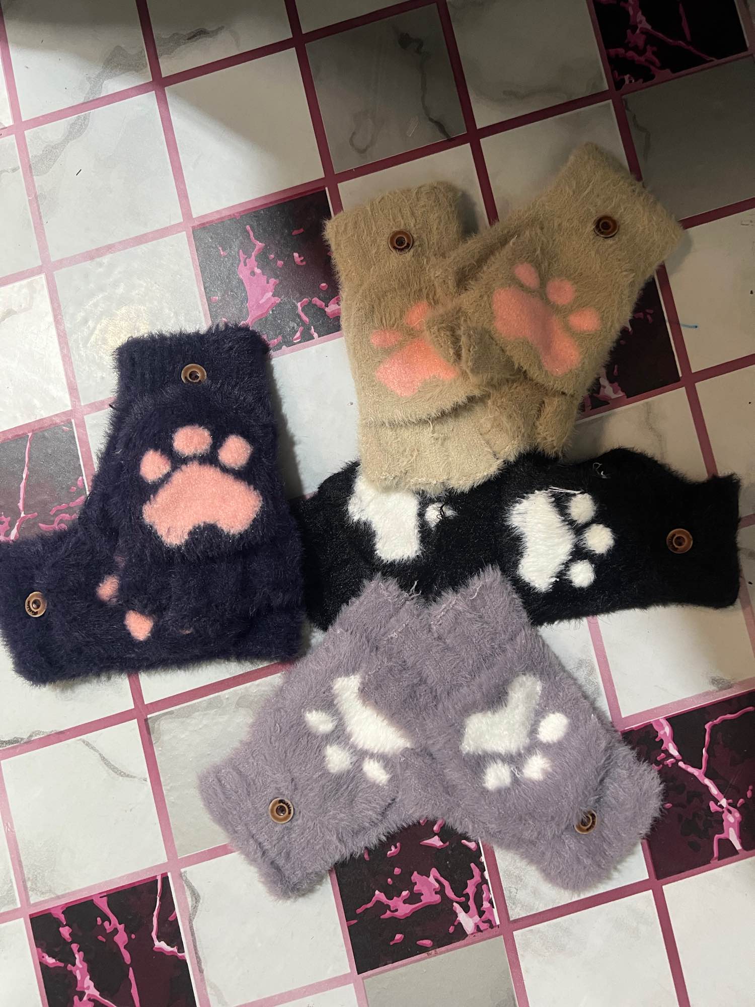 Plush Fingerless Gloves Female Winter Mitten Soft Warm Student Women Flip Gloves Outdoor Write Gloves Thickened Cold Protection