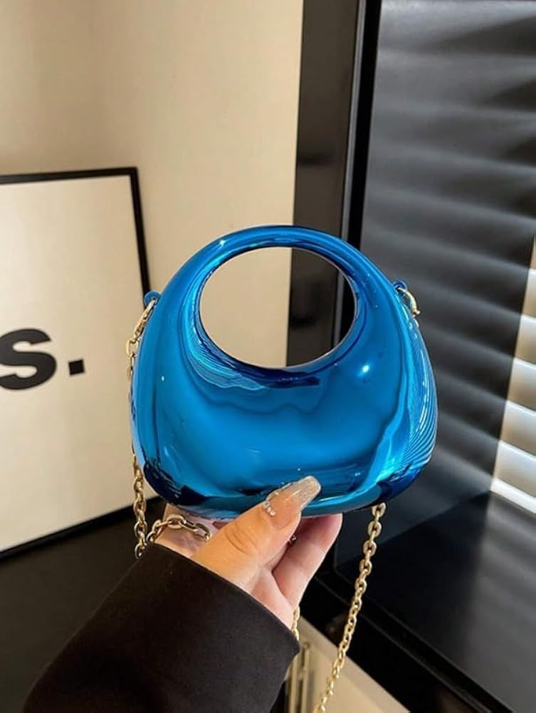 New Acrylic Moon Shaped Mini Clutch for Women | Luxury Evening Handbag | Eid Festival, Party, Wedding & Formal Fashion Purse