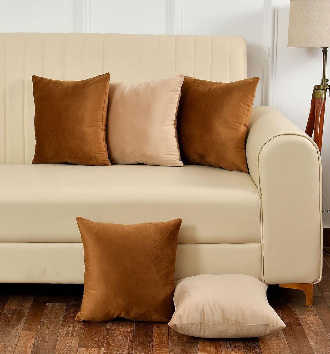 Pack Of 5 Plain Velvet Cushion Covers