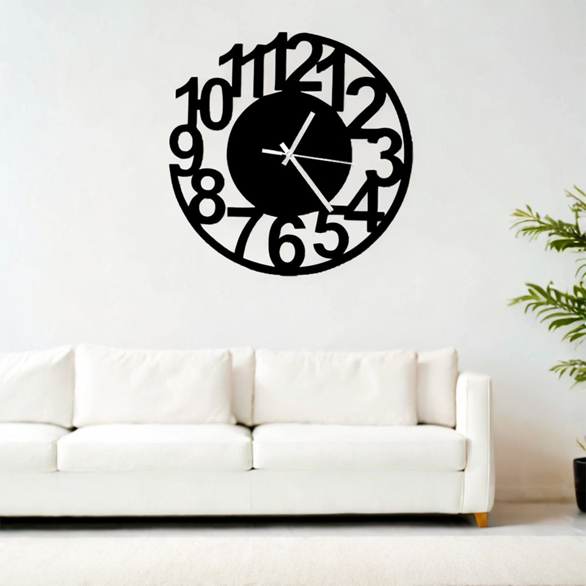 Creative Circle Number Wooden Wall Clock, Retro European Style with Roman Figures, 12x12 Inch for Living Room, Bedroom, Office