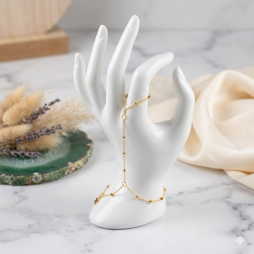 Elegant Hand Chain Bracelet for Women & Girls – Finger Ring Connected Wrist Bracelet | Minimalist Fashion Jewelry