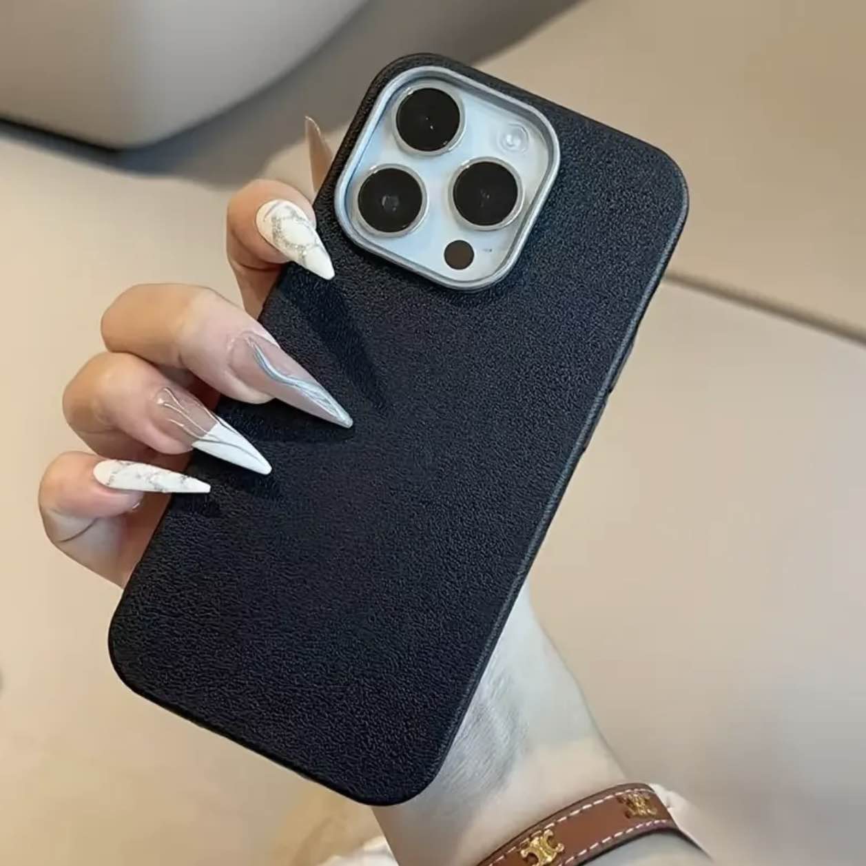 Luxury Leather Case With Camera Lens Protection Technology