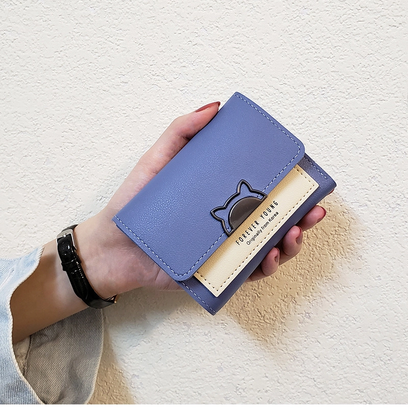 Women's PU Leather Short Clutch Wallet with Card Holder Mini Purse
