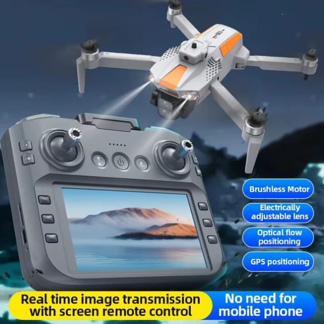 Foldable Dual Camera Drone with Smart Screen Remote Control – HD Aerial Photography Quadcopter, Obstacle Avoidance RC Drone