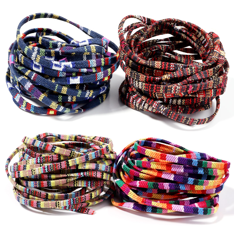5Yards/Lot 5mm Flat Cotton Cord Handmade Colorful Ethnic Style Rope For Ornament Making DIY Sewing Crafts Clothing Accessories