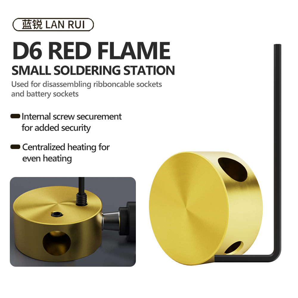 Lanrui D6 Red Flame Small Soldering Station for Mobile Phone Repair Flat Cable Socket Battery Holder Quick-Release Tool