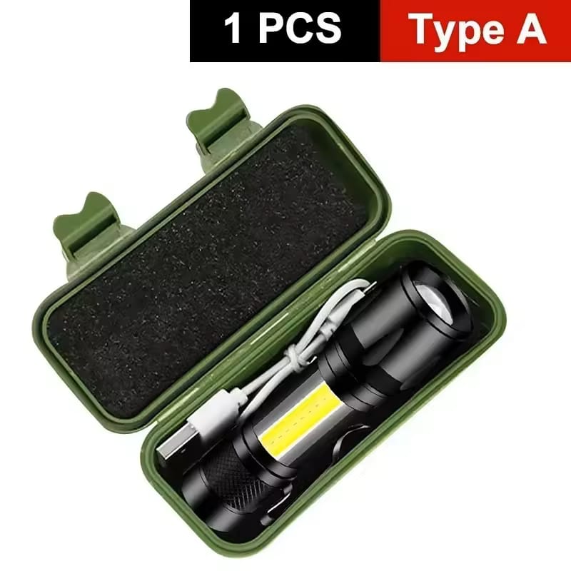 Zoomable Metal COB Flashlight