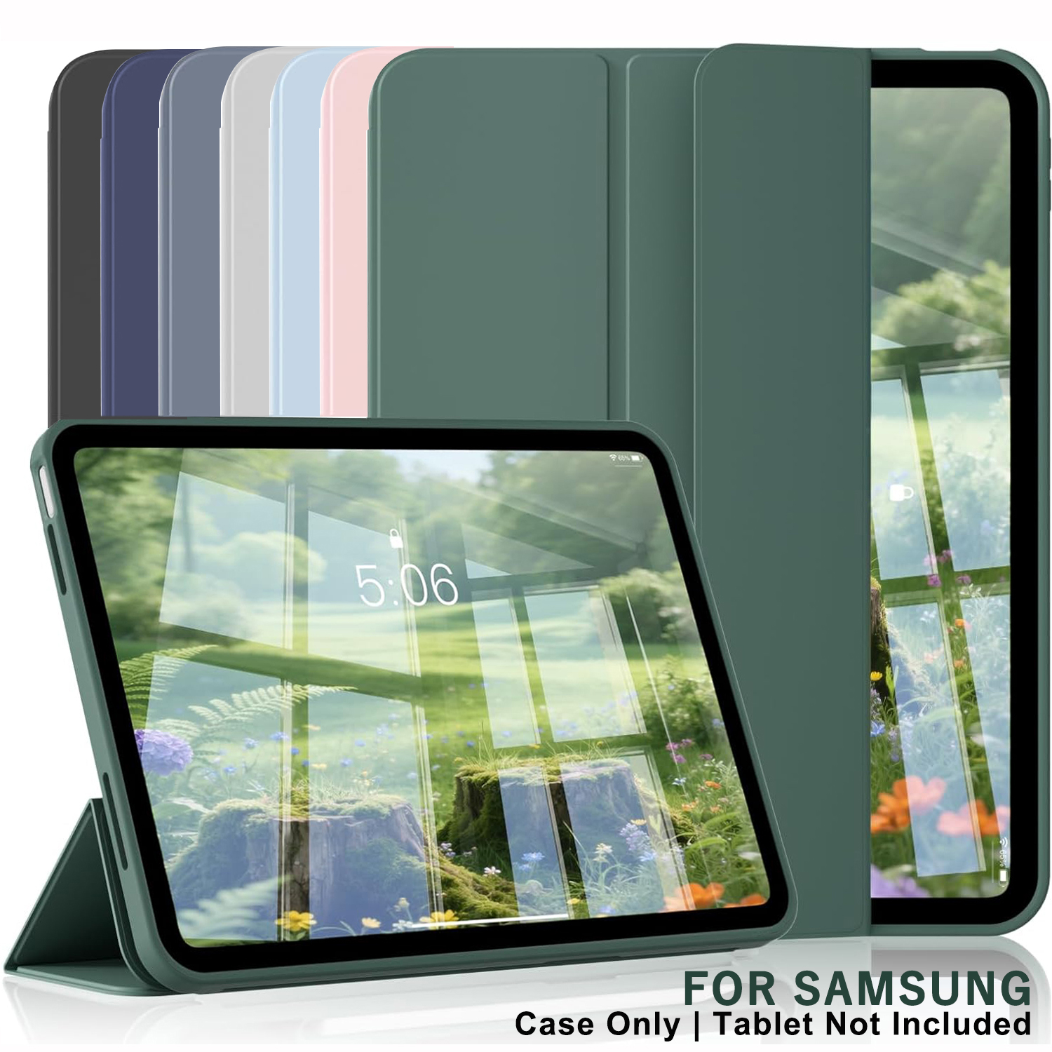 Case For   Tab A7 Lite A8 A9 A11 Plus Tab S7 S8 S9 S10 FE S6 Lite Magnetic Flip Stand Tablet Cover Soft Back Shell