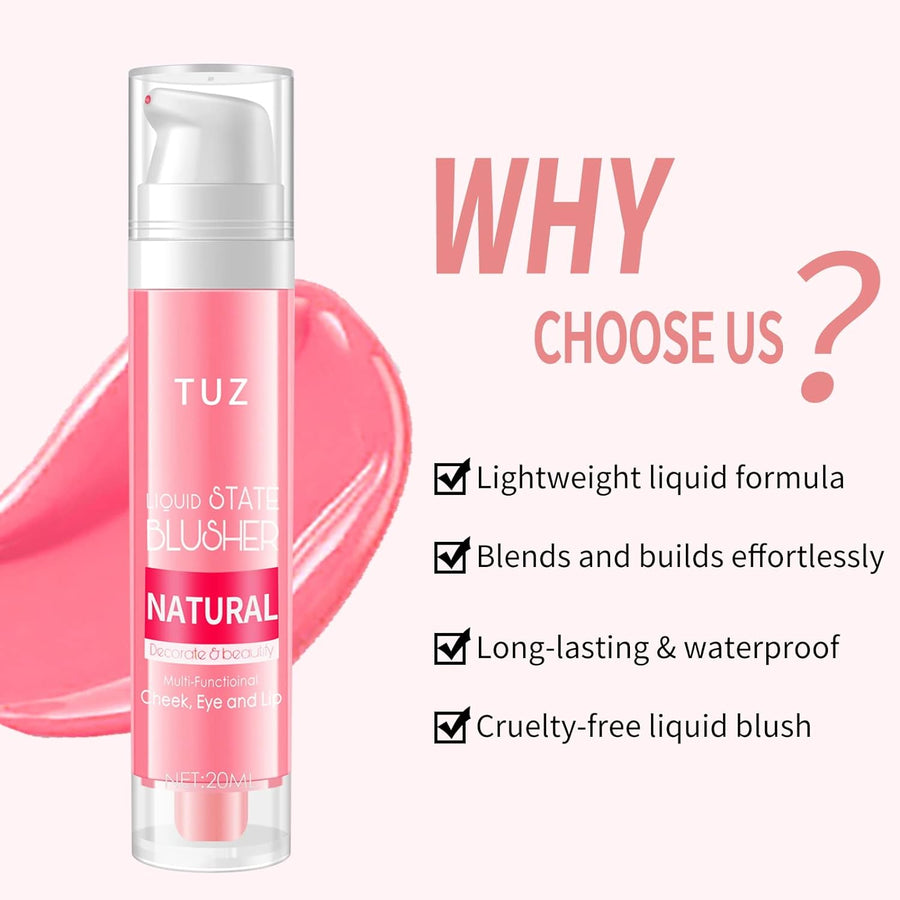 TUZ Multi-Functional Blush Stick: 3-in-1 Makeup Essential
Liquid Blush, Eyeshadow, and Lip Color: All-in-One Product