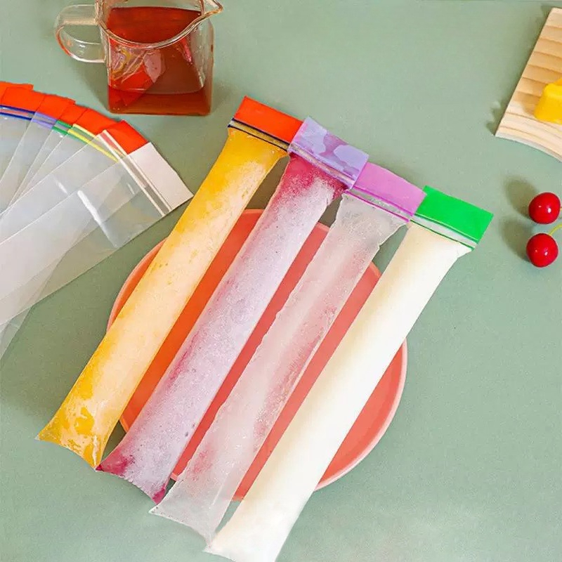 50Pcs Disposable Transparent Popsicle Bags Ice Cream Juice Yogurt Chocolate Ice Bags DIY Kitchen Accessories Cool Summer