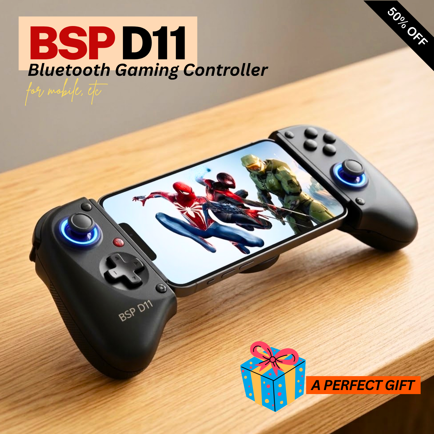 FunBug Wireless Mobile Gaming Controller for Android Mobile, Phones, PS3, PS4, Nintendo Switch, Switch OLED, PC, Laptop - Bluetooth Joystick GamePad Controller for PUBG, FreeFire - (BSP-D3)