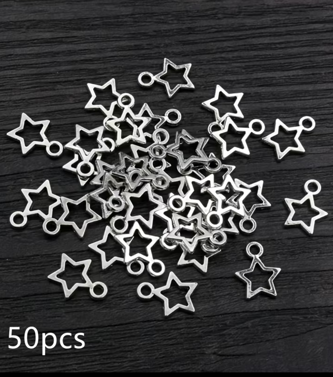 50pcs_500pcs Hollowing Star Charm Zinc Alloy Hollow Star Love Ancient Silvery Tibetan Silvery Making Bracelet Earrings Necklace Hollow Star Pendant Handmade