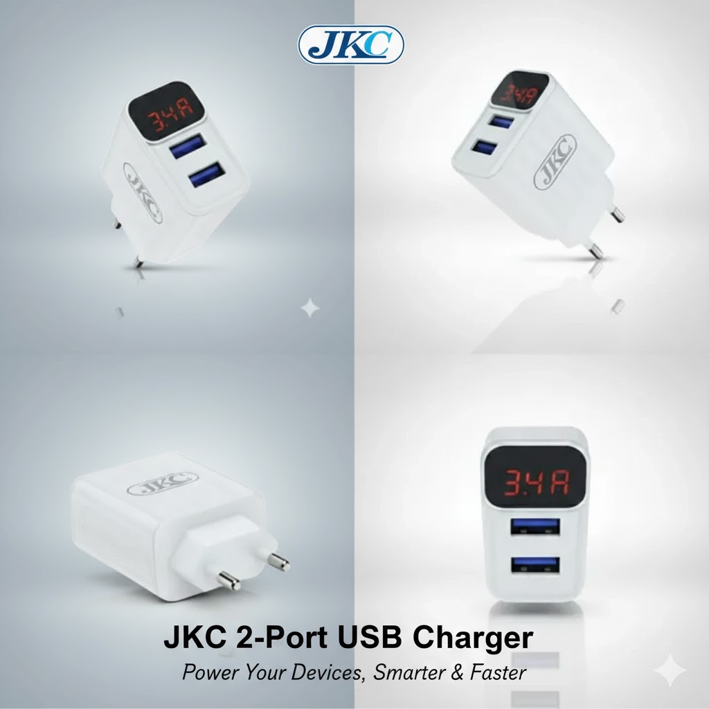 Fast Charging 3.4A Dual USB Wall Charger | High-Speed Universal Two-Port Adapter for Android Mobile Devices