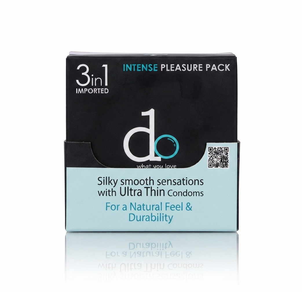DO Bundle Pack Condoms 9 Pieces Lubricated Natural Latex for Protection & Comfort Pack of 3