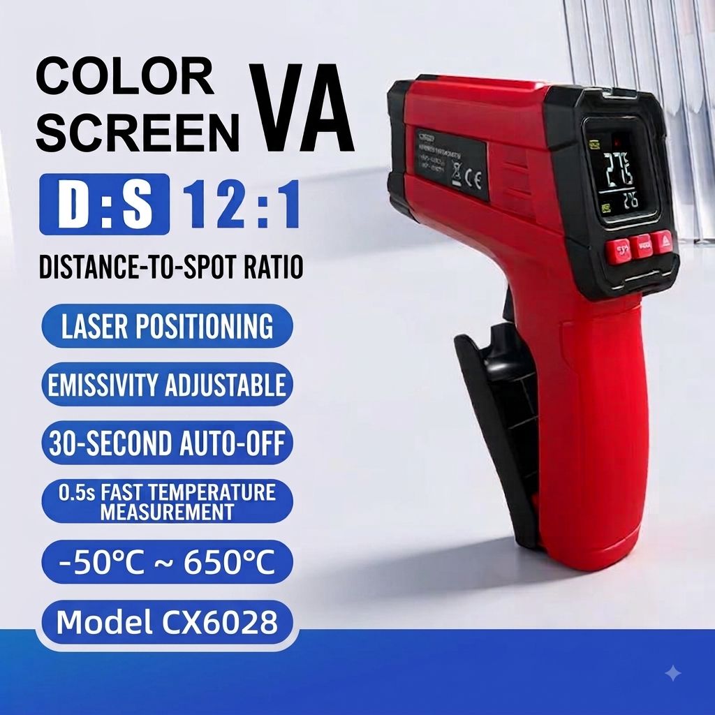 LCD Industrial Electronic Thermometer NonContact -50~550°C Digital Laser Temperature Meter Gun Laser Point Infrared Thermometer