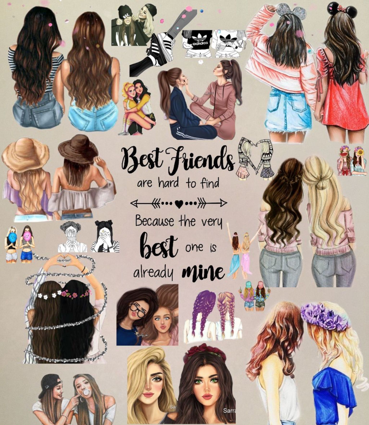 Four Friends Together Drawing four-friends-together-drawing