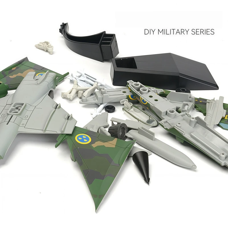 1/72  Series JAS 39 Gripen Fighter Building Blocks Gryphon Multi Role Aircraft Model DIY Bricks Decor Toys For Xmas