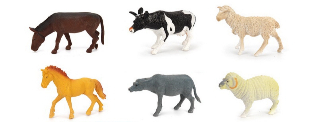 Realistic Farm Animal Toy Collection - Soft Plush Zoo Set with Cow & Goat - Perfect For Imaginative Play & Education - Durable Rubber Animal Set