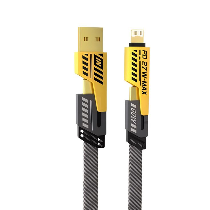 Usb To Type C Pd Charging Cable Nylon Braided C To C C To Lightning Usb A To C And Usb A To Lightning Durable Design Fast Charging And Data Sync For Multiple Devices 4 in 1 65 Watt
