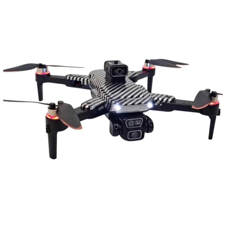 XF606 Triple Camera Brushless Motors Camera Drone With Rechargeable LCD Remote Also With 2.5 Cine Lens High Quality Obstacle Avoidance Camera Drone With Unique Packing Carbon Coting High Quality Body