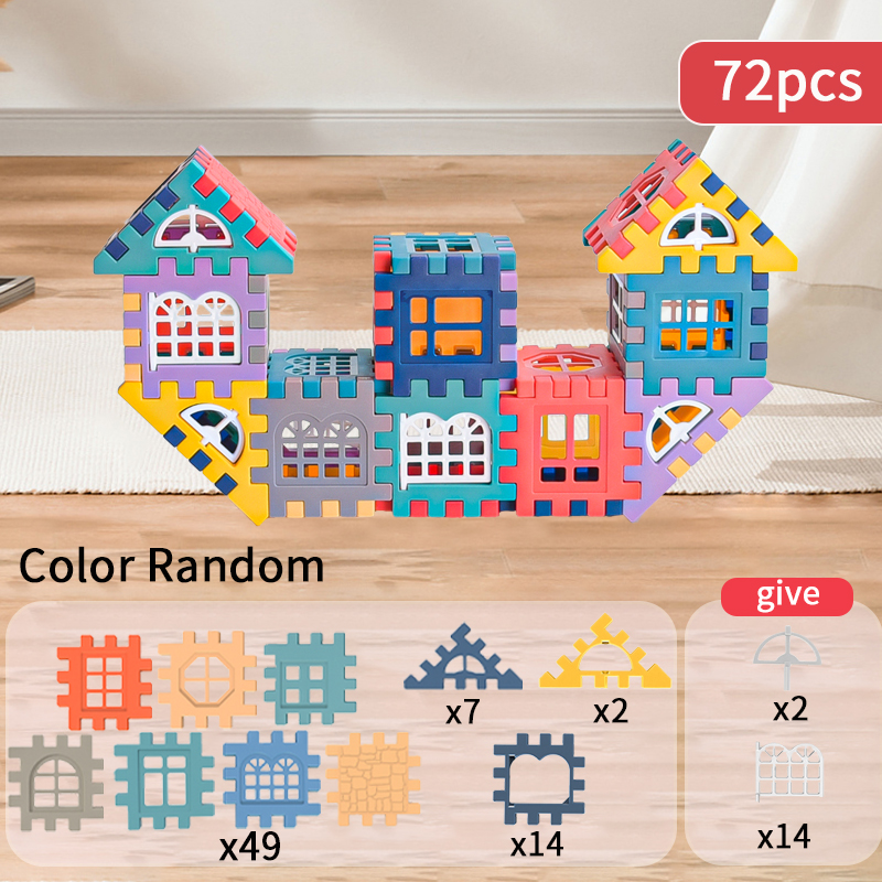 Large scale house building block simulation window design, kindergarten ...