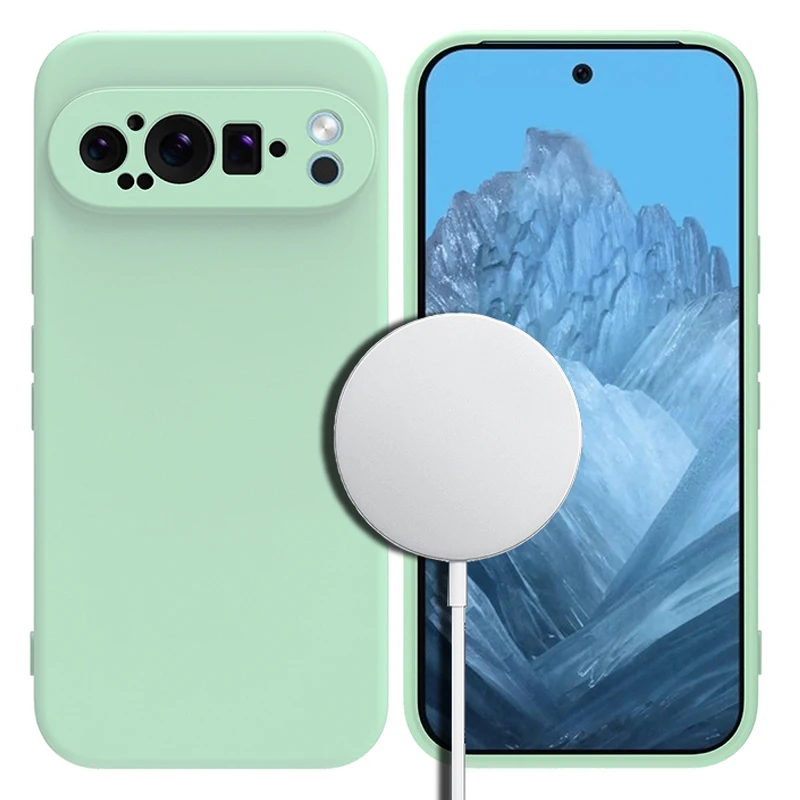 Original Liquid Silicone Candy Color Magnetic Charge Skin-friendly Case For Google Pixel 11 10 9 Pro XL 8 7A/Pro Protector Cover