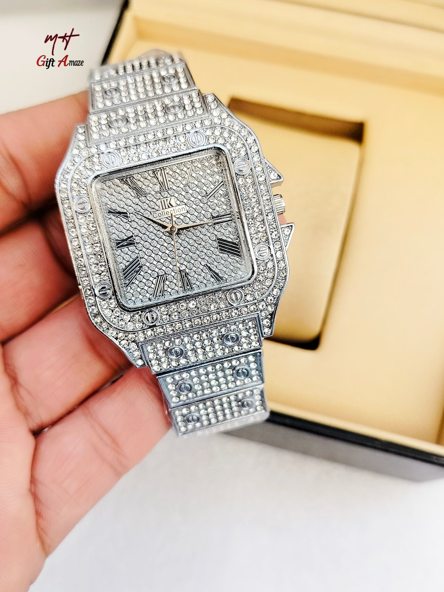 HOT DEALS Luxury Diamond Men Women Watches Gold Watch Ladies Wrist Watch Luxury Rhinestone Unisex Bracelet Watches Female Clock 2025 New