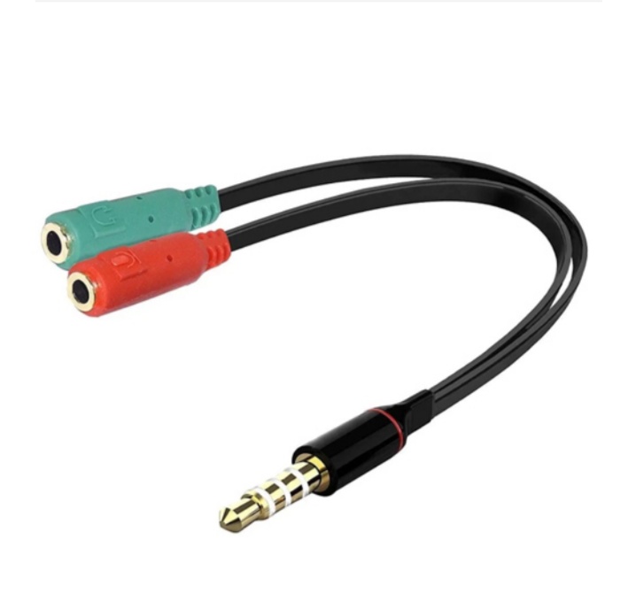 Y Splitter Cable 3.5 mm 1 Male to 2 Female Converter For Gaming Headset Headphone PC .