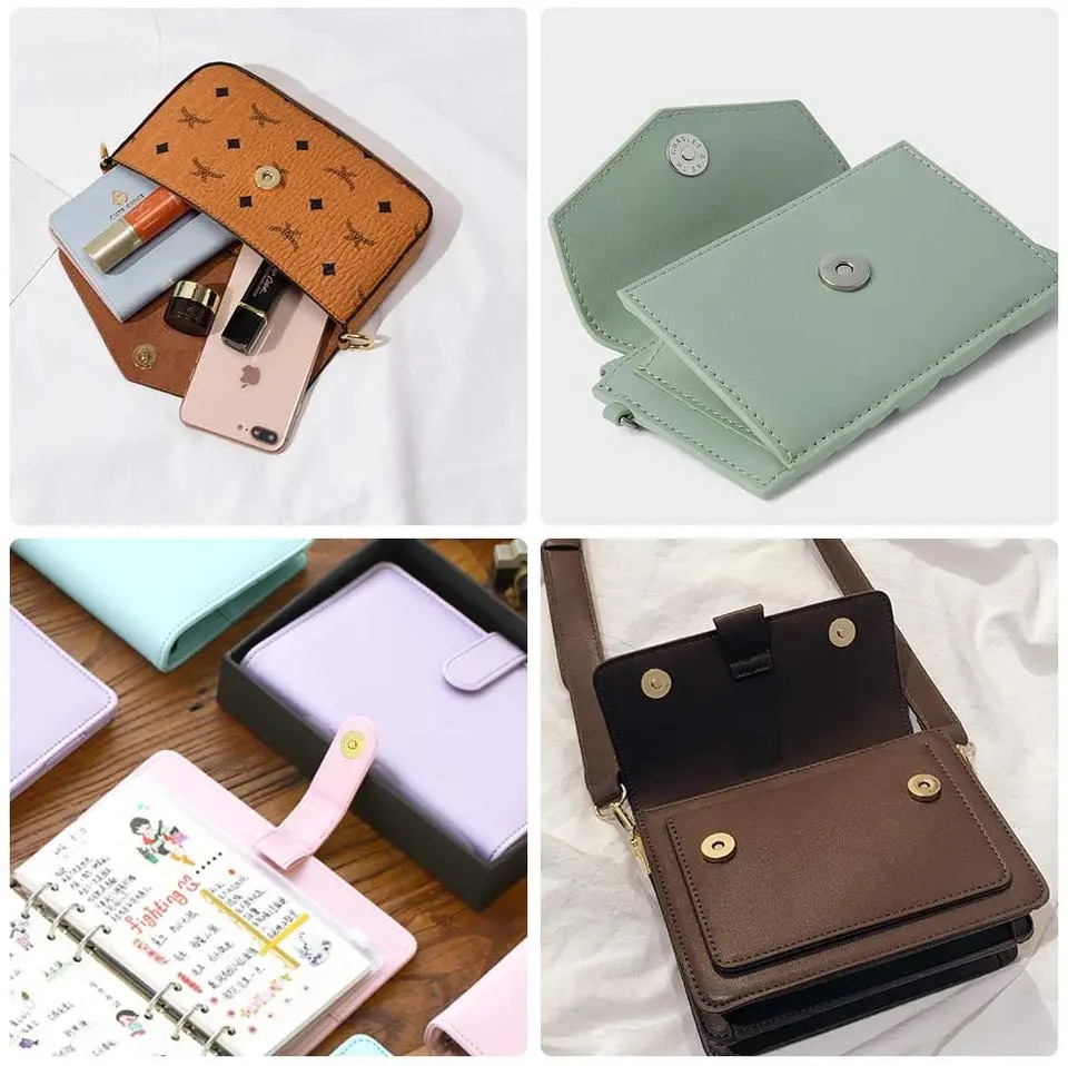 4x10sets/lot Magnetic Snap Fasteners Clasps Buttons Handbag Purse Wallet Craft Bags Parts Accessories Adsorption Buckle 18mm