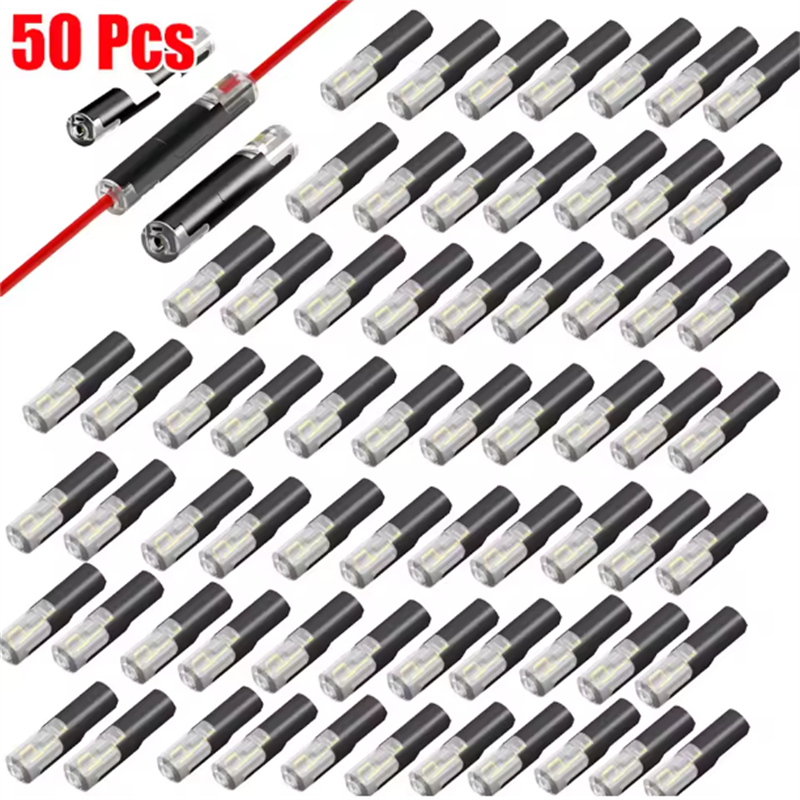 10/20/50Pcs 1-Way Quick Connection Cable Connector No Soldering Single Wire with Locking Plug-In Type Easy and Quick Wiring