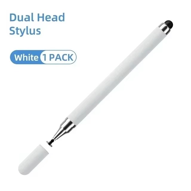 2 In 1 Universal Stylus Pen Dual Tip Capacitive Touch Screen Stylus Touch Pen Silicone Disc Stylus Pen for Android Tablet Mobile Laptop Drawing Writing Gaming Note Taking No Charging Required Compatible with All Devices