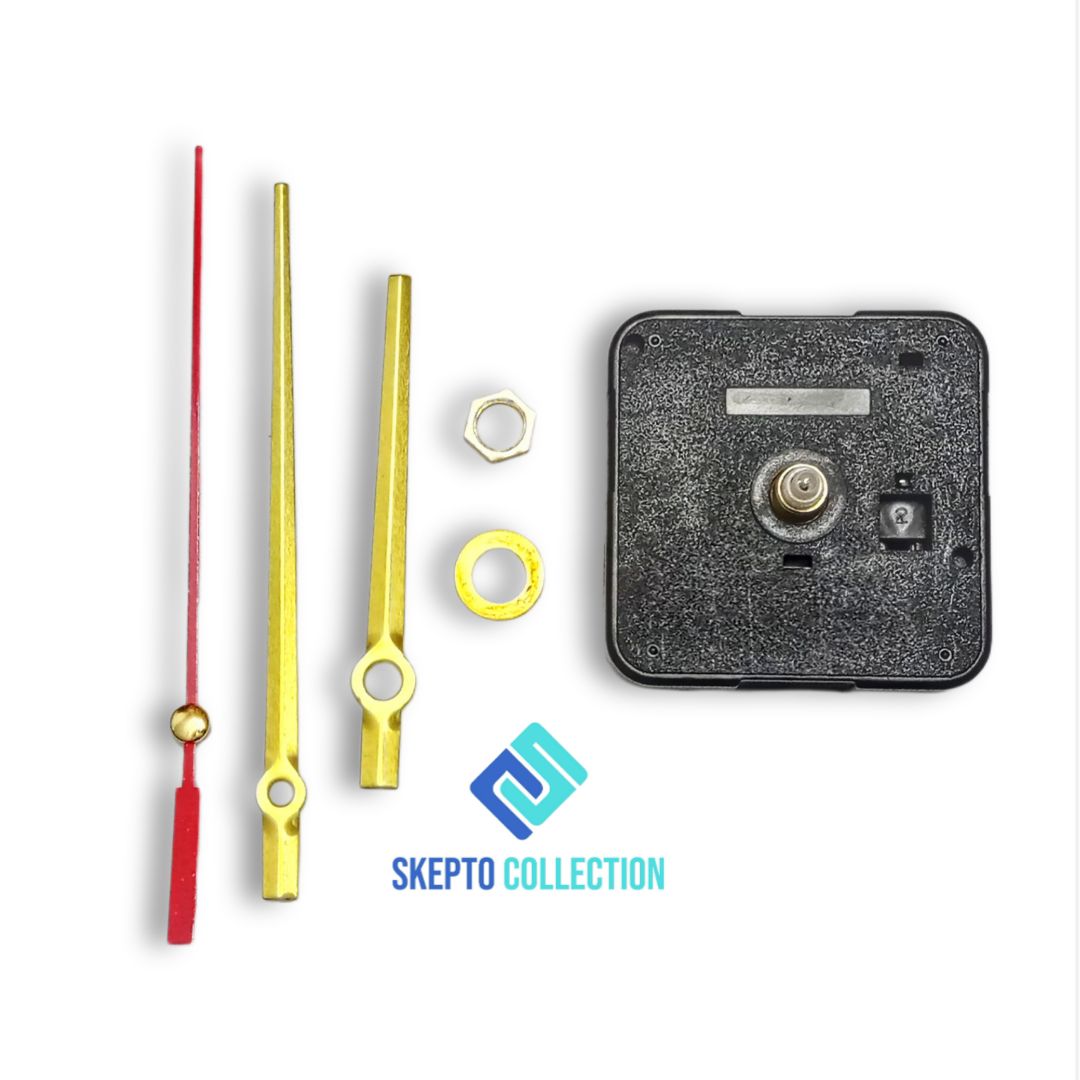 Clock Replacement Mechanism with TikTik Movement | Black & Golden Clock Hands | High-Quality DIY Wall Clock Kit with Precision Needles | Clock Machine With Hands