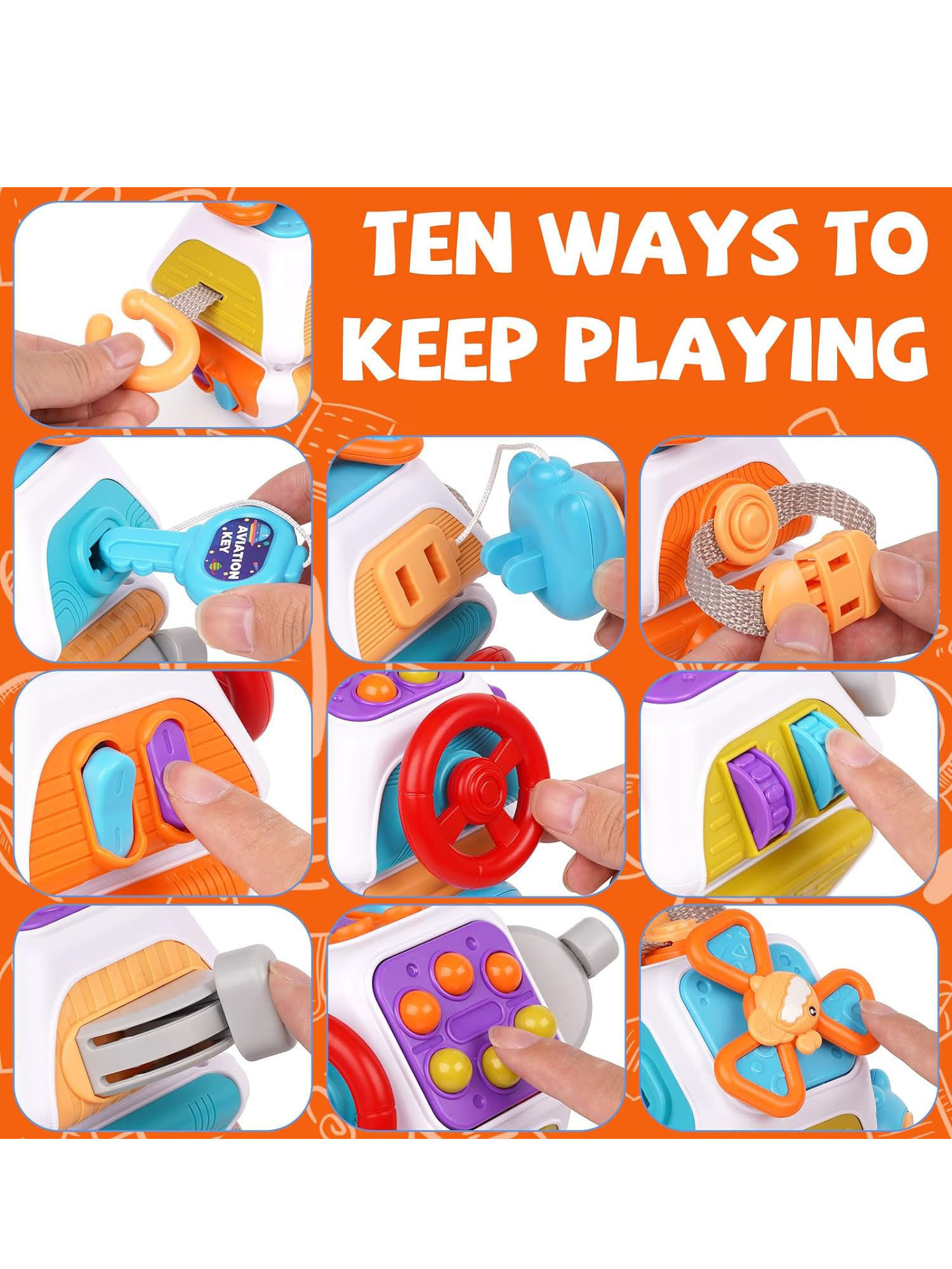 Baby Busy Board Cube Montessori Sensory Toys for Toddler