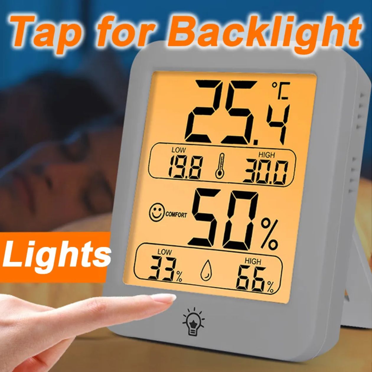 HTC-2 Digital LCD Temperature Humidity Meter Indoor / Outdoor Room Thermometer Clock Hygrometer with sensor Greenhouse Room Indoor Thermometer Monitor Clock Beep , Egg Incubator , Fish Tank Temperature Controlling