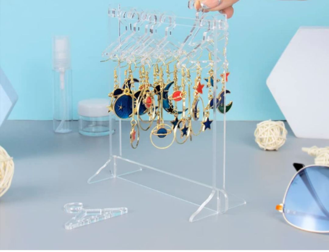Mini Coat Hanger Rack Earring Display Stand Large Capacity Jewelry Storage Jewelry Show Case Arrings Organizer Ear Stud Holder