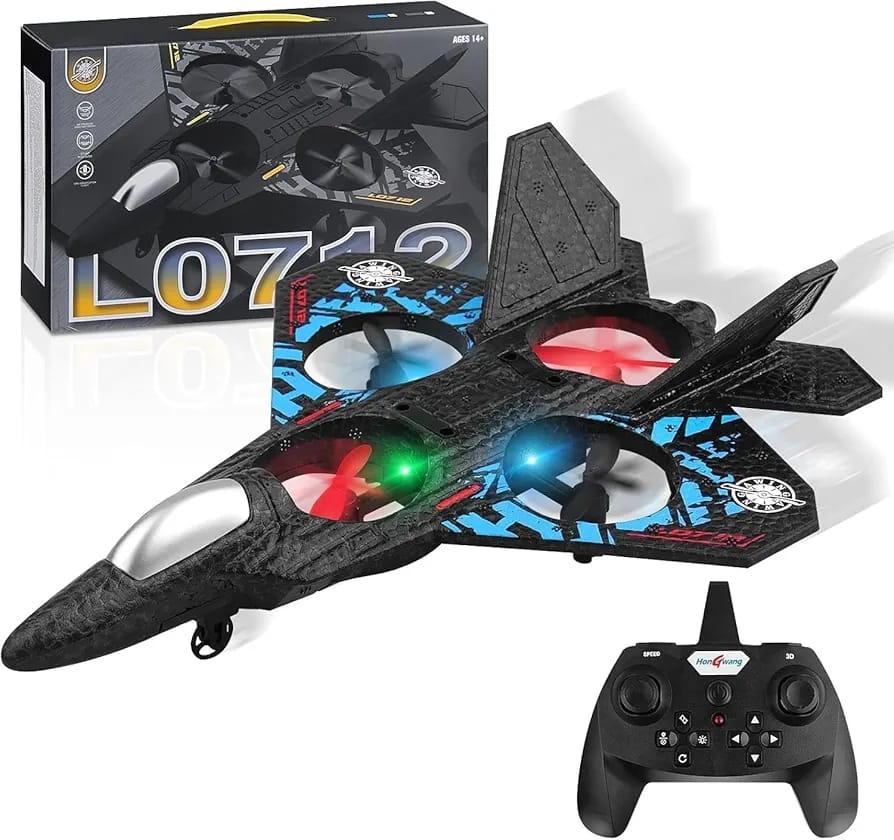Fighter Jet Remote Control Airplane Toy for Kids | RC Fighter Jet Plane with Lights & Long Range | 360 Flip Stunt Roll & Rechargeable Remote Control Aircraft