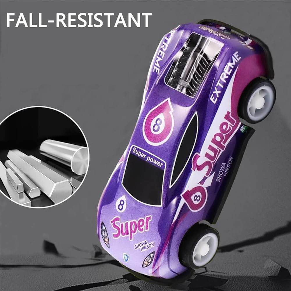 24 Pack Mini Diecast Metal Sports Car Model Toy Collection - Friction Powered Pull Back Racing Vehicles Set with Storage Organizer Box - Kids Gift Playset